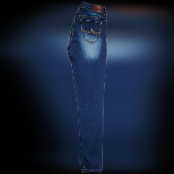 #K40 California Vintage Girls Blue Distressed Cotton Jeans - Picture 6 of 12